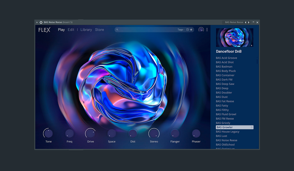 Rebuilt FLEX instrument interface in FL Studio 2026