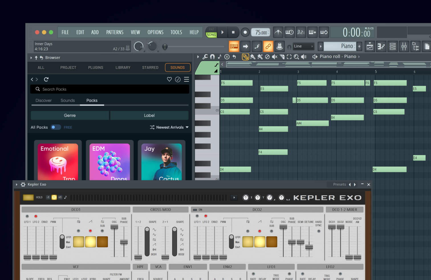 FL Studio interface displayed on a MacBook Pro